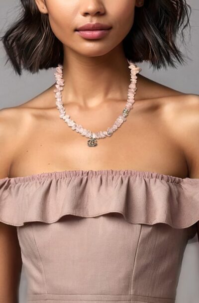 Dreamized 12 Blush Charm Chanel Necklace Bracelet set